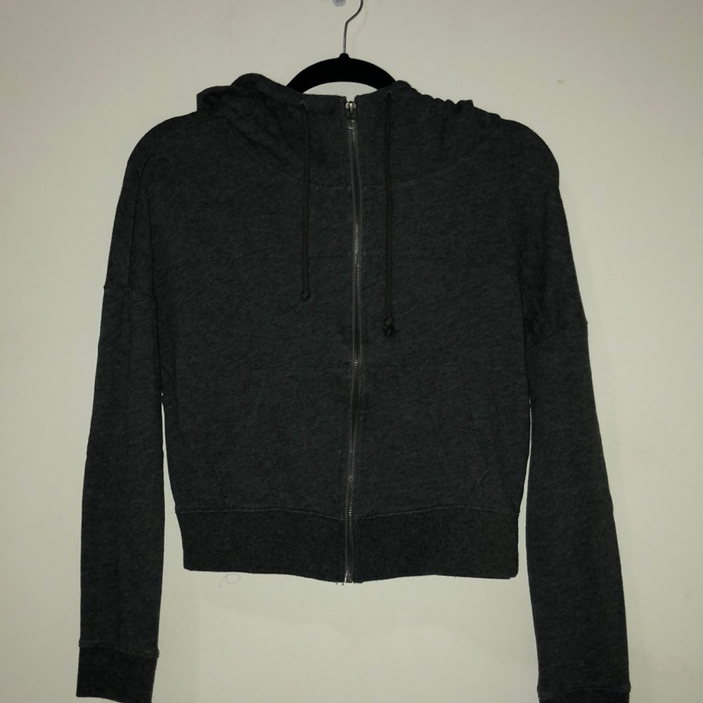 Cropped full zip hoodie
